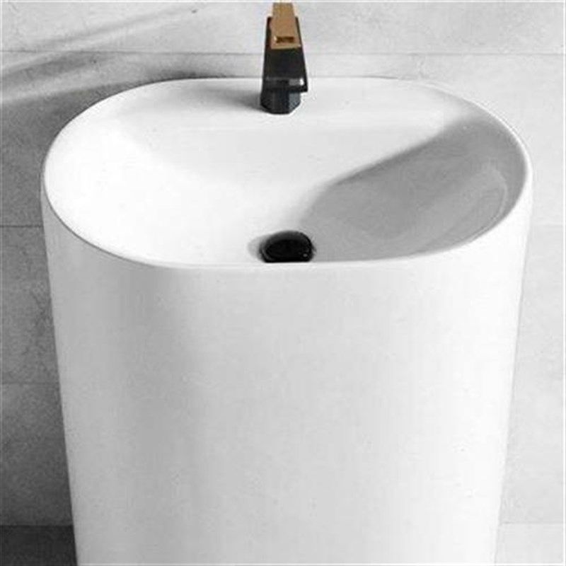 简约立柱盆陶瓷一体落地式卫生间家用洗脸盘阳台立式洗手盆大水池