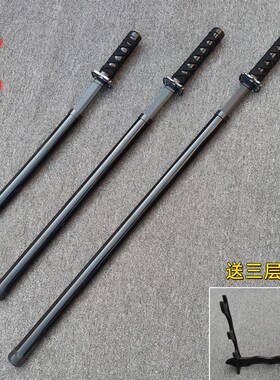 竹木质唐横刀宝剑木刀带鞘汉剑y苗刀武士刃训练习道具儿童玩具木