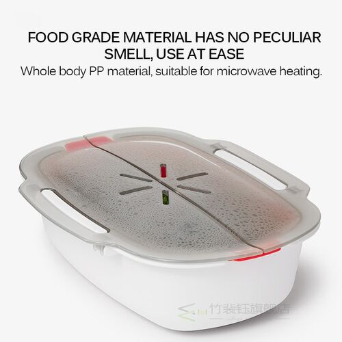 Healthy Microwave Steamer Basket Boxes Safe Food Shelf Cookw