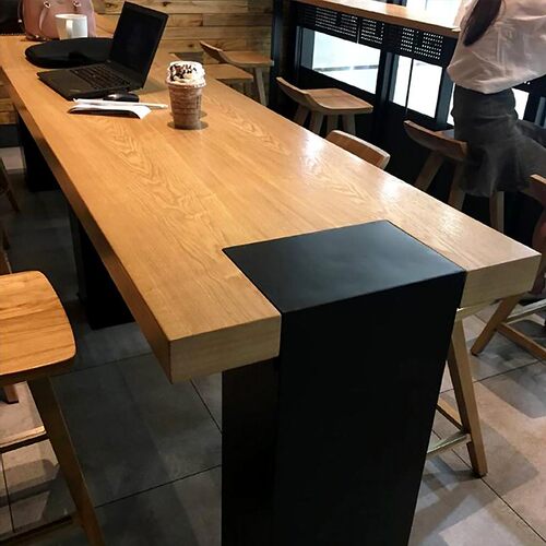 吧台桌高脚实木酒吧台简约长条桌商用奶茶咖啡店桌椅会客餐厅桌椅