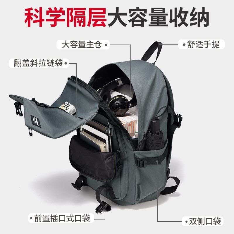 背包男士双肩包简约大容量书包男大学生通勤笔记本电脑包旅行包女,箱包皮具/热销女包/男包,双肩背包,淘宝优惠券,粉丝福利购,淘宝优惠卷