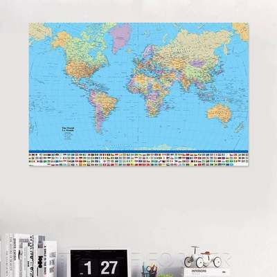 推荐Political Map Of The World Miller Projection 5 Size Maxi