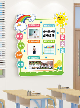 班级名片校园文化l墙贴立体中小学开学班务栏创意教室门口布置装