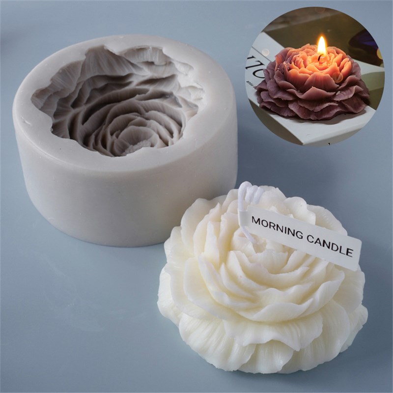 推荐Large Peony Silicone Candle Mold Aromatherapy Gypsum Soa