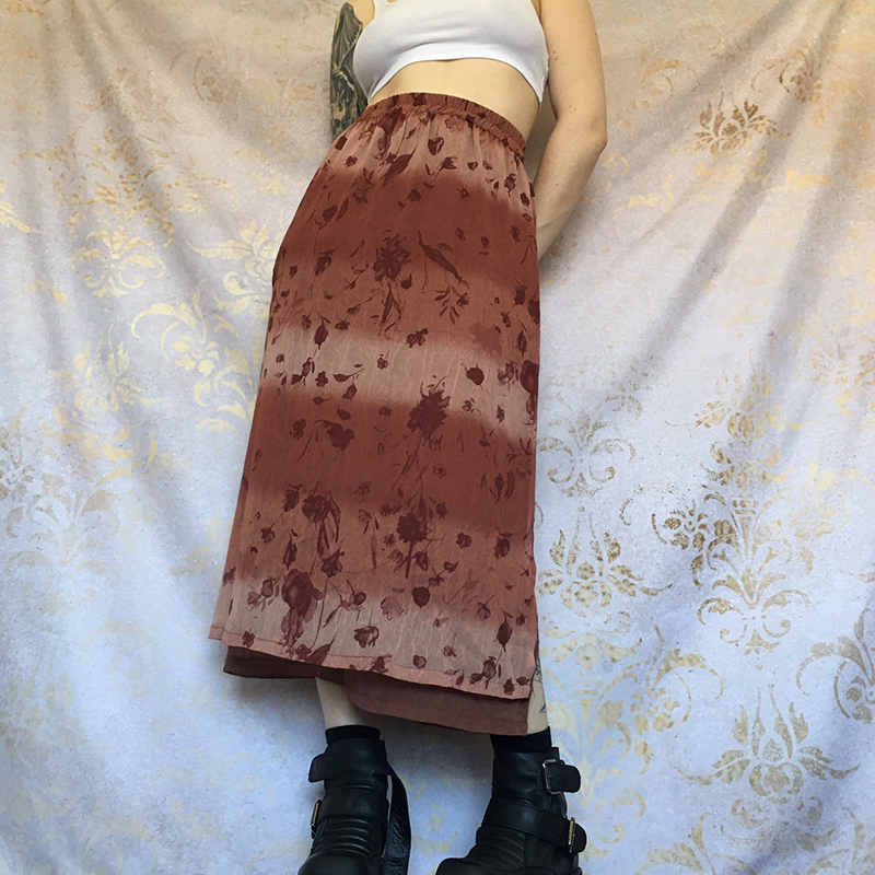 极速Korean Fairycore Grunge Midi Skirt y2k Aesthetic Retro K