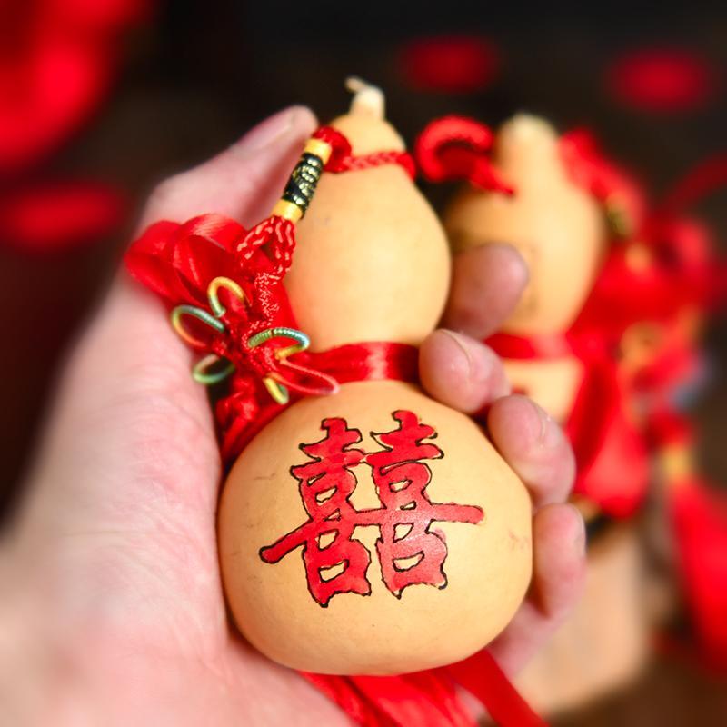 现货高端c结婚庆用品交杯酒葫芦合卺葫芦瓢中式婚礼喝交杯酒合欢