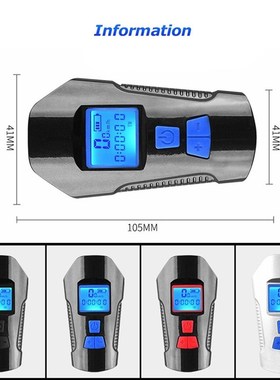 Waterproof Bicycle Light USB Rechargeable Bike Speedometer H
