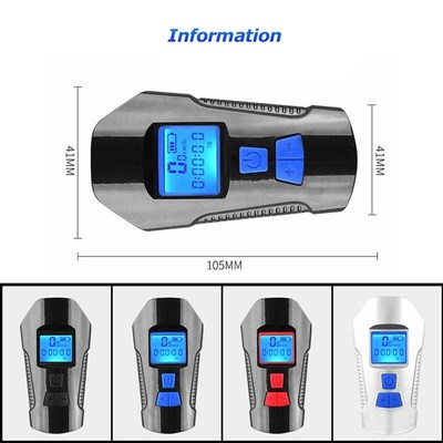 Waterproof Bicycle Light USB Rechargeable Bike Speedometer H