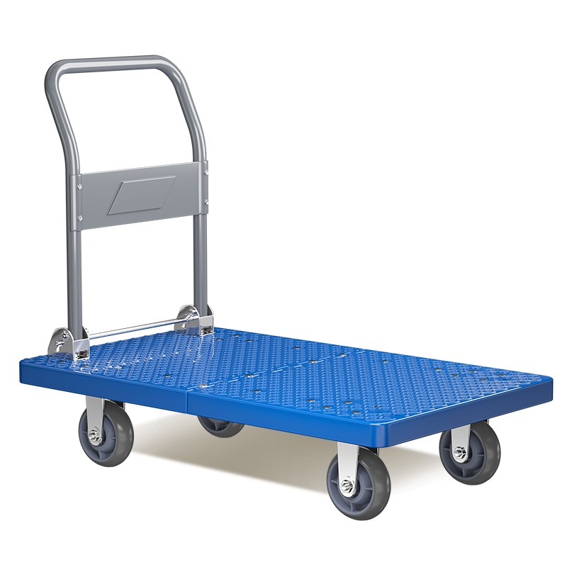 拉货车加厚折叠手推车平板车拖车推货车橡胶平板购物小推车搬运车