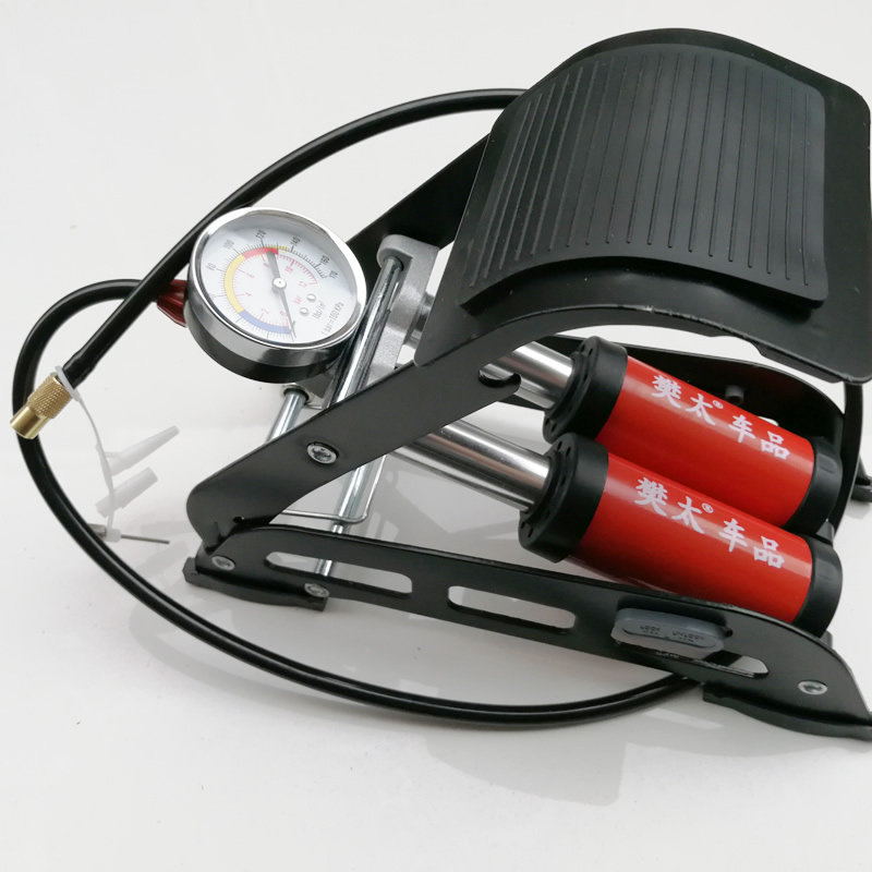 新款车载充气泵高压脚踏便携式汽车轮胎脚踩双缸小轿车用打气筒