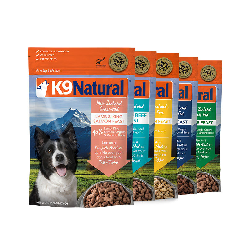 k9naturalk新西兰进口冻干狗粮无谷生骨肉泰迪金毛通用犬主粮500g
