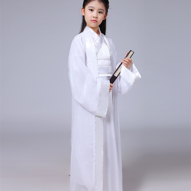 速发儿童古装书生国学服才子服三字经仙女公主裙七仙女汉服古筝演