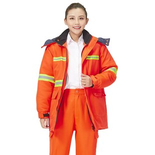 环卫工人棉服中长加厚市政园林清洁工防寒棉袄户外护林员工作服装