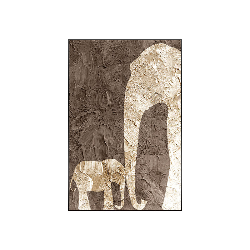 现代客厅大象挂画沙发背景墙落地装饰画过道玄关肌理油画轻奢壁画