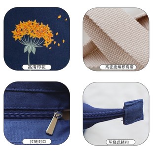 帆布包女2024新款手提单肩上班布袋休闲旅行学生补习袋中国风包包