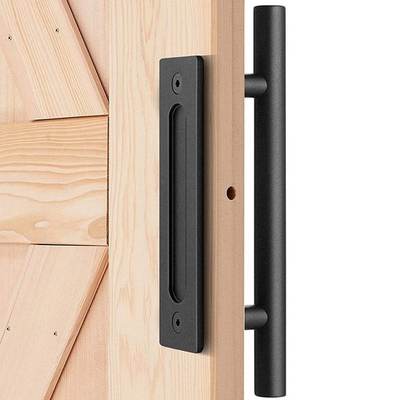 Black Barn Door Handle Heavy Duty Rust-proNof Gate Pull Hand