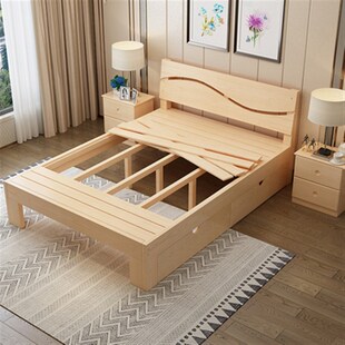 一米二五宽1.9长一米九长的床1.2一米I八双人实木床学生小户型单