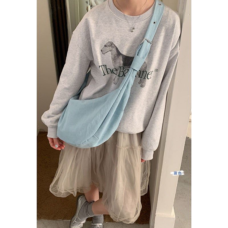 学院风牛仔帆布包包女2025新款潮时尚马鞍包休闲大容量斜挎包,箱包皮具/热销女包/男包,时尚帆布包,淘宝优惠券,粉丝福利购,淘宝优惠卷