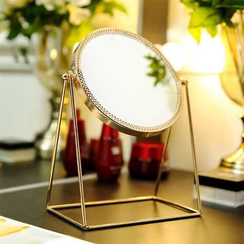 Makeup Mirror Gold Ladies Dormitory Office Nordic-Style High