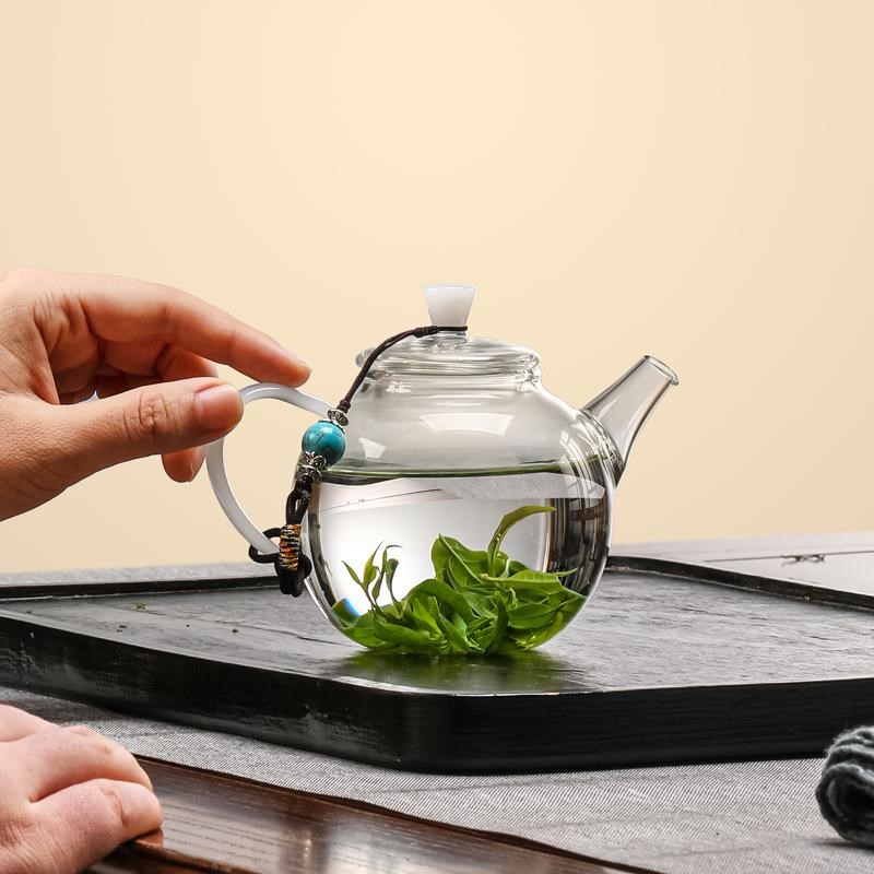 小茶壶一人用绿茶女士精致泡茶器小容量耐高温玻璃功夫茶单壶