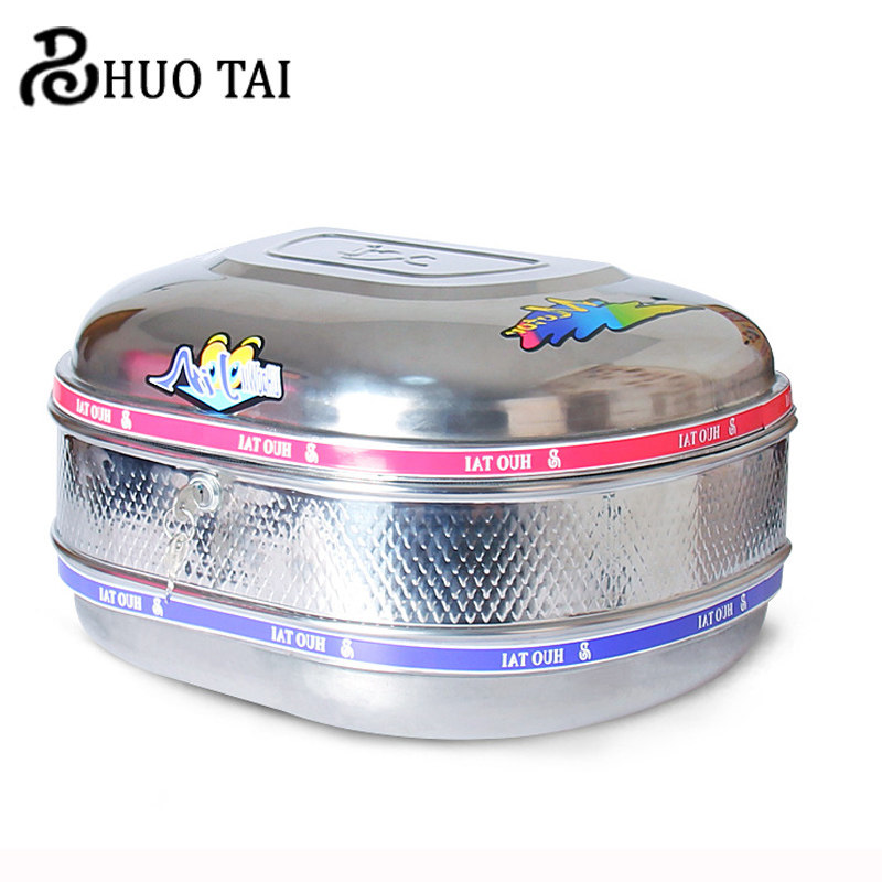 摩托车不锈钢尾箱踏板车后备箱特大号电动车工具箱带锁储物箱通i.