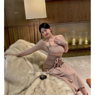 现货速发【该大都大 奶茶裙(加料版】周白子新款2022针织外套+挂