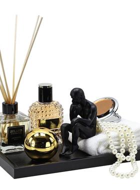 卫生间摆件酒店洗手台装饰托盘香薰样板房洗漱台样板间卫浴软饰品