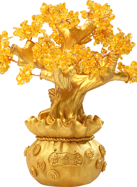 店铺开业礼品招财客厅家居玄关酒柜装饰L品摆件发财树摆设创意