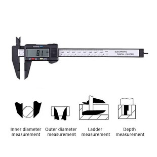 LCD Fiber Digital Verni Carbon inch Electronic Ruler 150mm