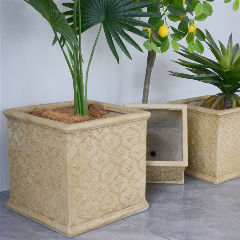速发简约风镁泥花盆水泥花盆氧化镁欧美式田园风落地大花盆 包邮