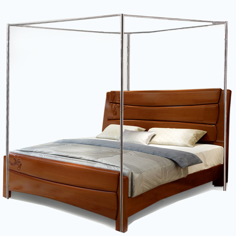 不锈钢蚊帐支架杆子落地1.5米1.8m2米床加粗厚管纹帐杆架配件床架