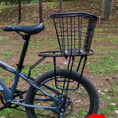自行车后货架学生山地单车可载人尾架书包宠物篮菜篓尾架加大车筐