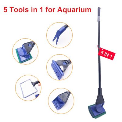 速发5 In 1 Aquarium Tank Cleaner Set Fish Net Gravel Rake Al