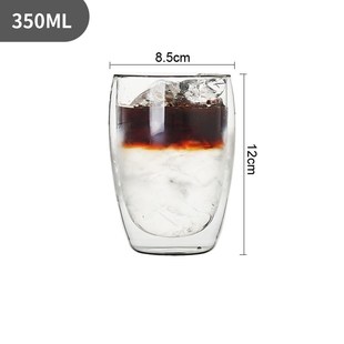 Glass Cup Transparent 350ML Heat Wall Handmade Resist Double