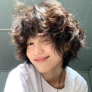 假发女可爱小卷短发套锡纸烫羊毛卷泡面头可爱显白浅棕色自然头套