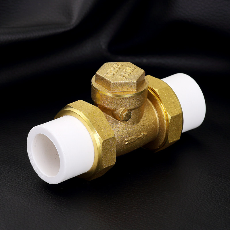 速发全铜4分20ppr双活接止回阀6分单向逆止阀卧式v自来水热熔水表