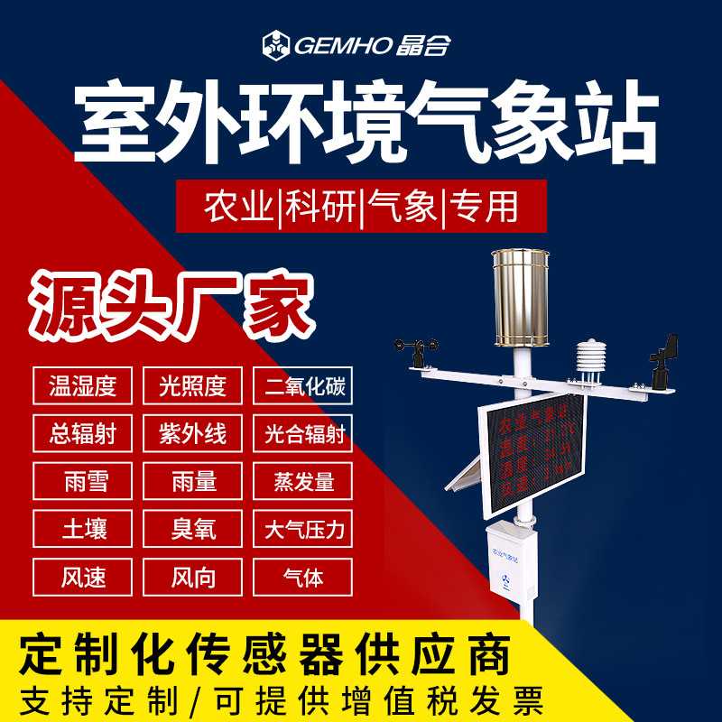 急速发货气象传感器小型站风速风向温湿度室外农业大棚防水多参数