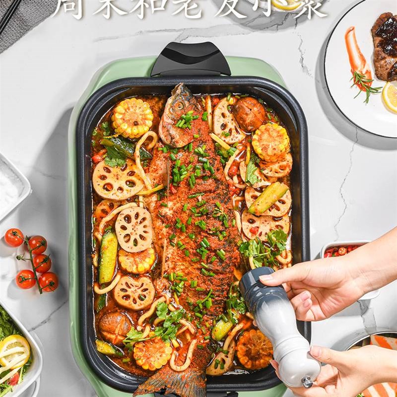 纸纸鱼烤肉机无烟烤一体电烤盘鱼包上J烤鱼炉家用火锅烧烤商用