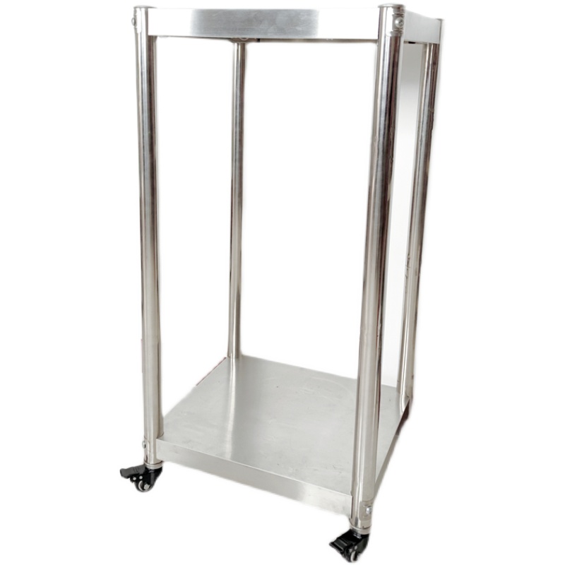 带围栏厨房不锈钢可移动煤气罐架子带轮小推车收纳整理2层置物架