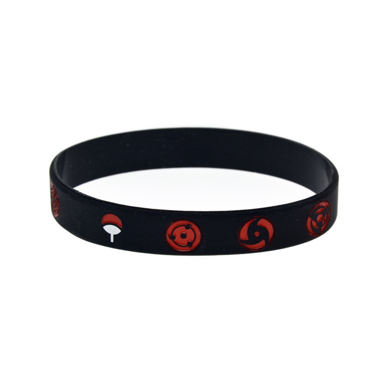 速发Anime Black/White Sport Wristband Male Rubber Silicone B