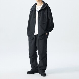 休闲运动套装 裤 男潮秋季 冲锋衣工装 户外一套搭配300 新款 400斤大码
