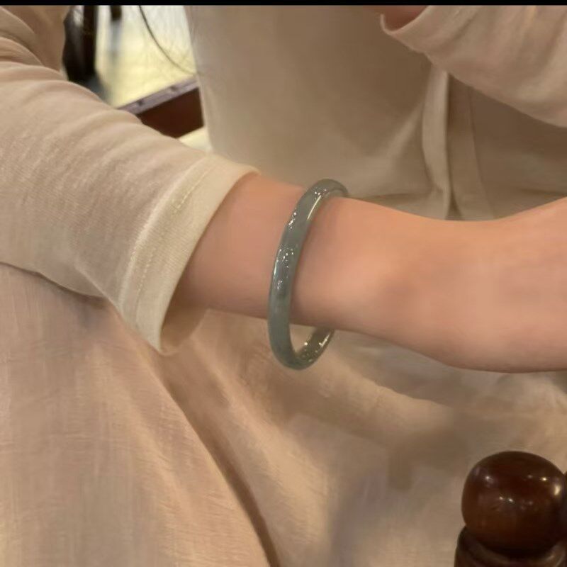 叮当镯白月光手镯女款琉璃清新百搭玉镯子新中式手镯女友礼物3