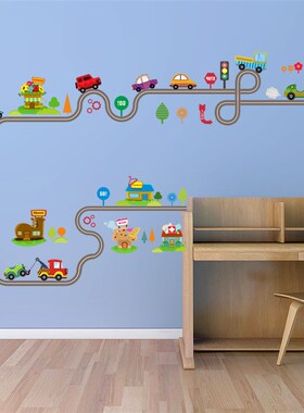 Wall-Stickers Decals Bedroom Decor Play-Room Cartoon-Cars Ki