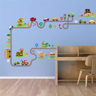 Wall-Stickers Decals Bedroom Decor Play-Room Cartoon-Cars Ki