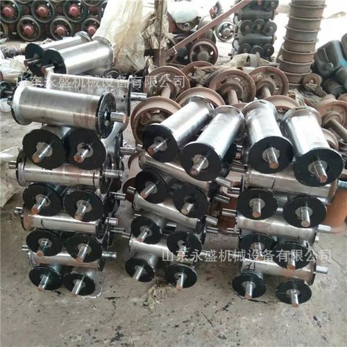 矿用铸钢地滚巷道运输钢丝绳用耐磨地滚矿用带架子铸铁焊接地滚轮