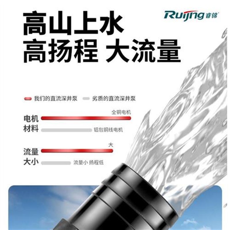 直流深井泵潜水泵家用井水12v24v48v60v72v高扬程不锈钢深井泵