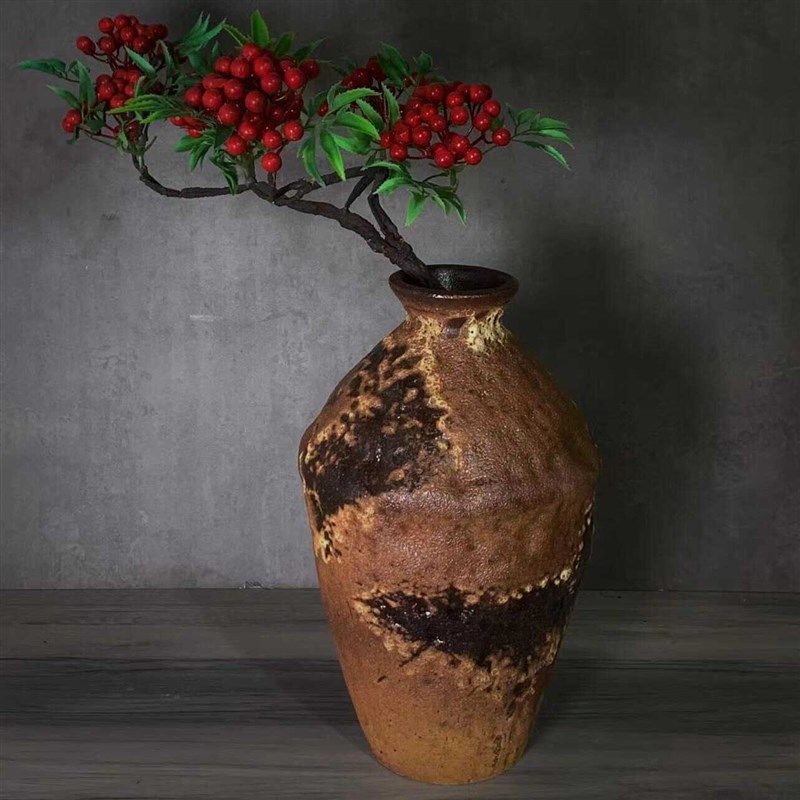 中国风侘寂风禅意花瓶老式大坛子插花民宿酒店复古风做旧陶瓷花瓶,鲜花速递/花卉仿真/绿植园艺,花瓶,淘宝优惠券,粉丝福利购,淘宝优惠卷