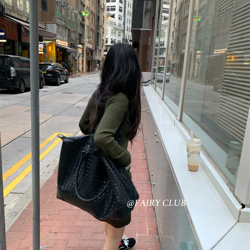 高级感大容量包包女2025新x款韩版编织百搭通勤手提包旅行包单肩