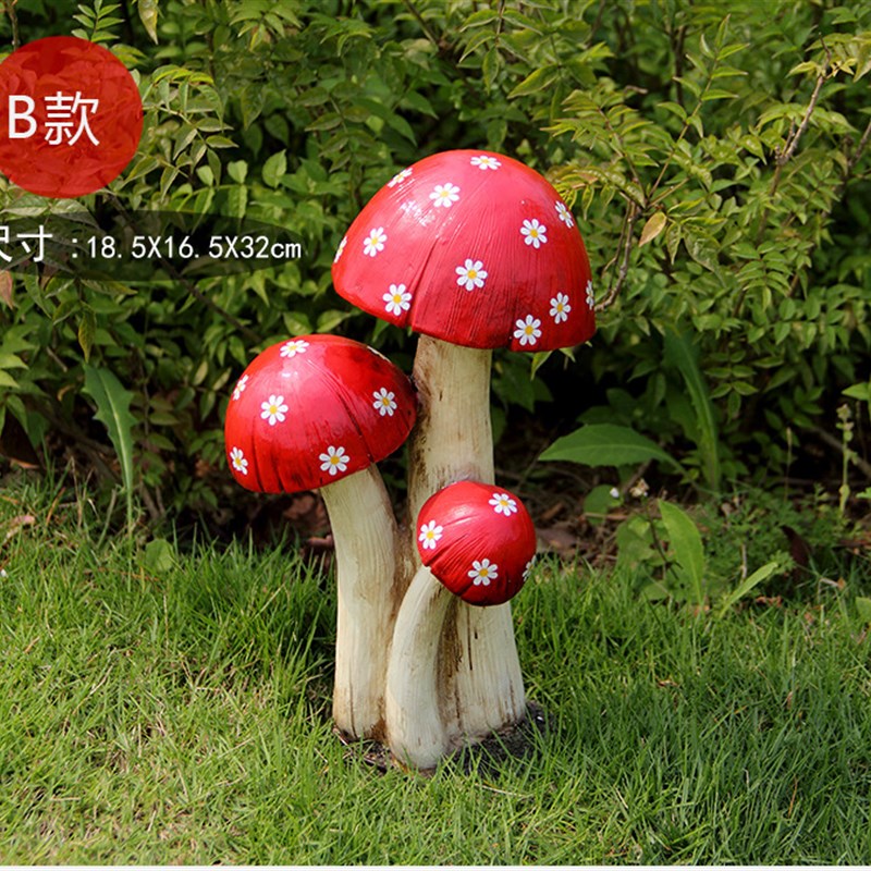 仿真蘑菇雕塑摆件户n外花园幼儿园树脂植物草坪装饰玻璃钢景观模