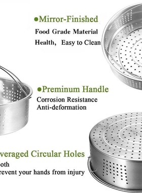 Stainless Steel Steamer Basket with  Steam Rack Trivet Compa
